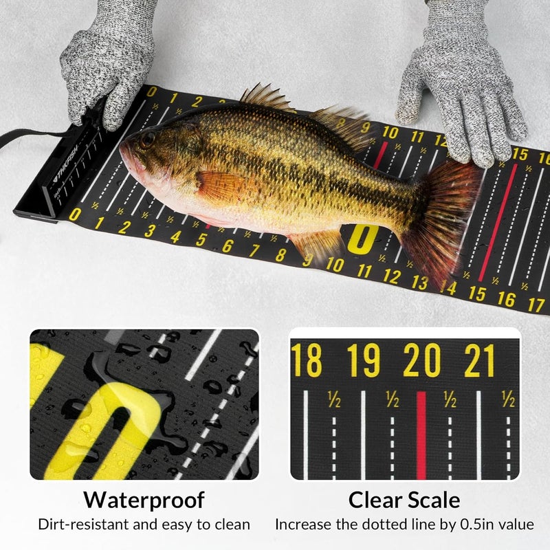 THKFISH 53in Fish Ruler with Measuring Board, Portable Waterproof Folding Fishing Ruler Fish Measuring Tape for Boat, Kayak, Coolers, Yacht and Workbench - Image 3